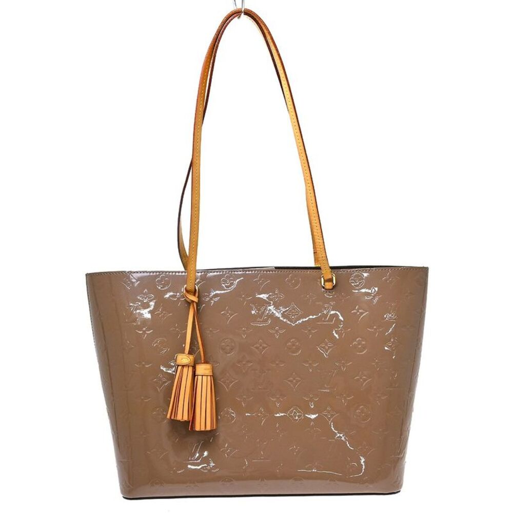 Louis Vuitton Long Beach Monogram Vernis Beige Patent_Leather Tote Bag Bag
